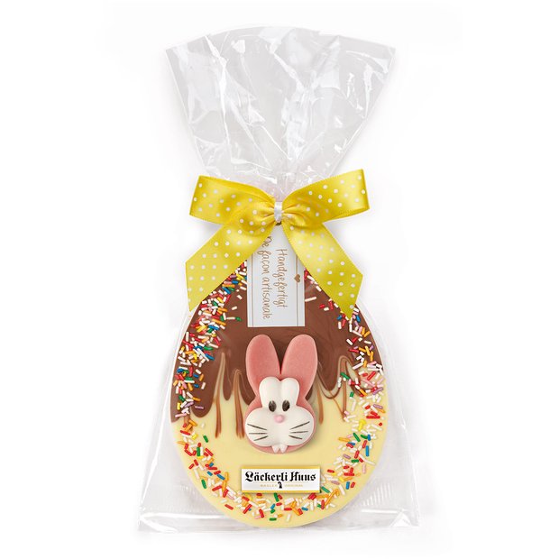 Lapin en pâte d'amande sur chocolat au lait 100g